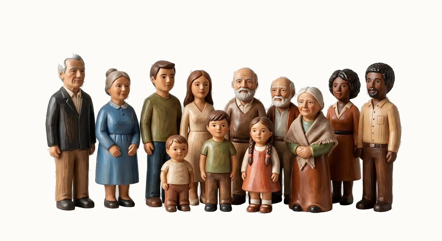Bonecos da Constelacao Sistemica Familiar
